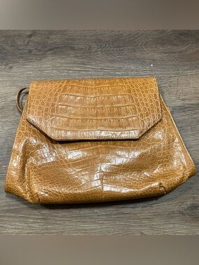 Vintage Meyer Genuine Crocodile Handbag Mid-Century Clutch Shoulder Bag